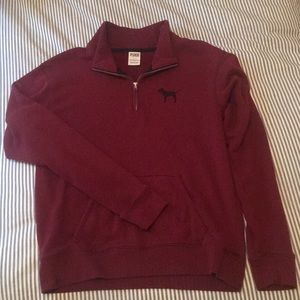 VS Pink size S maroon quarter zip 💋♥️